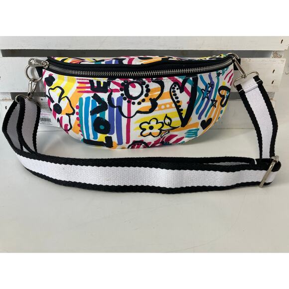 BRIGHTON NEW WITH TAGS GRAFFITI LOVE CROSSBODY BELT BAG - Picture 1 of 11